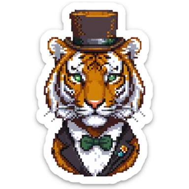 Tiger with a monocle sticker