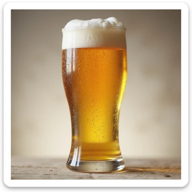 realistic beer glass, photorealistic style sticker