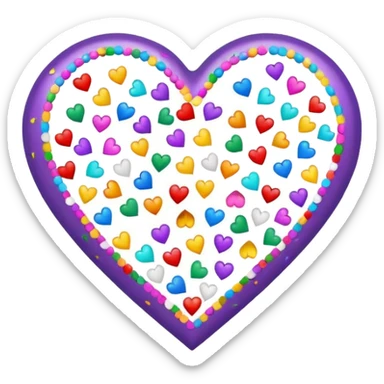 white heart with confetti fill sticker