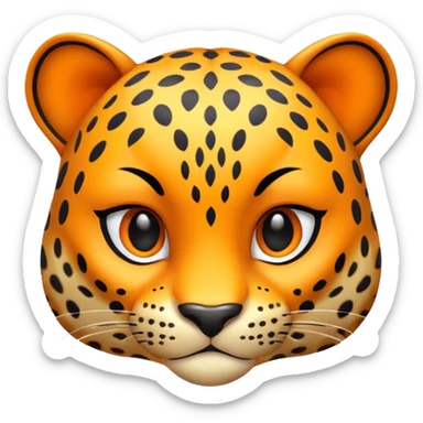 exotic leopard character, spotted fur, cute fierce face, 3D cartoon, mobile game icon style, clean background, no text, no watermark
 sticker