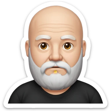 fat bald guy with long beard sticker