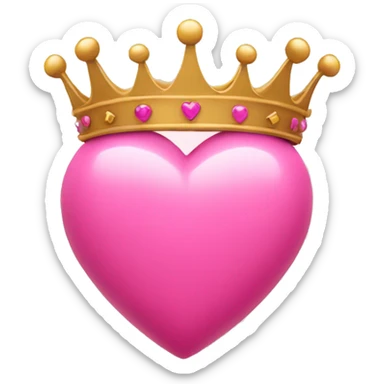Pink heart with crown sticker