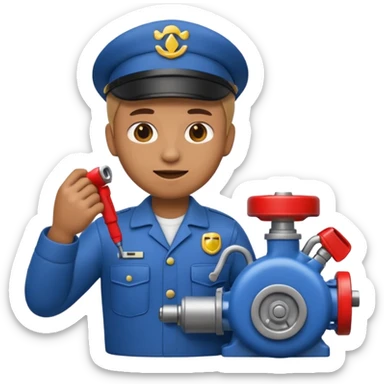 A 3D emoji with a Memoji style that the depicts a person who is learning to become a mechanic as his highchool extended profile sticker