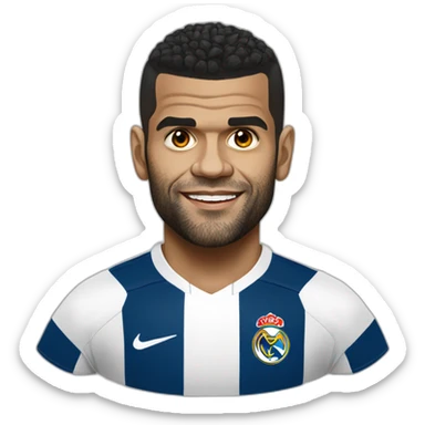 dani alves portrait realistic football player sticker