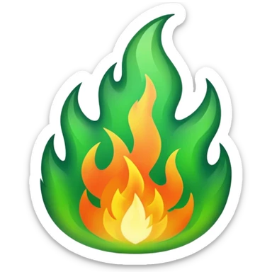 green fire sticker