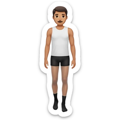 man wearing shorts and black sheer pantyhose sticker