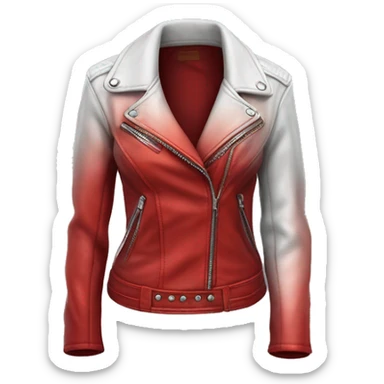 Hyper Realistic isolated open red ombre feminine fashion leather jacket. sticker