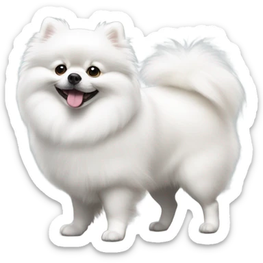 White Pomeranian sticker