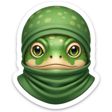 A toad wearing a balaclava  sticker