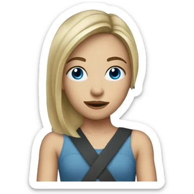 girl in car interior blue eyes sticker