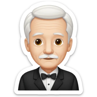 ai aik old man with white hair wearing waitor dress sticker