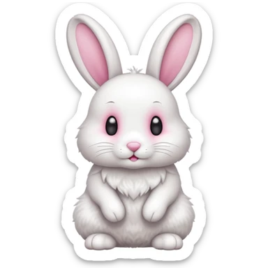 Cute rabbit full body with legs and all sticker