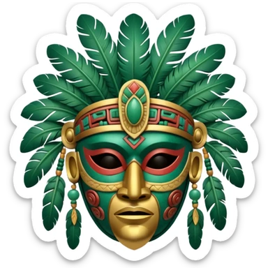 Mayan Warrior Mask sticker