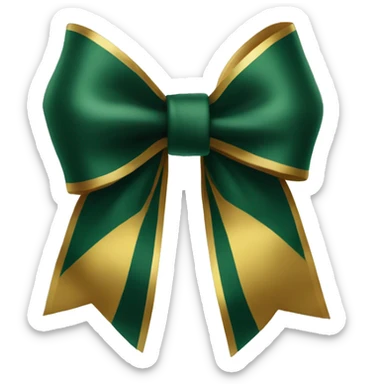 Forest green and gold bow sticker
