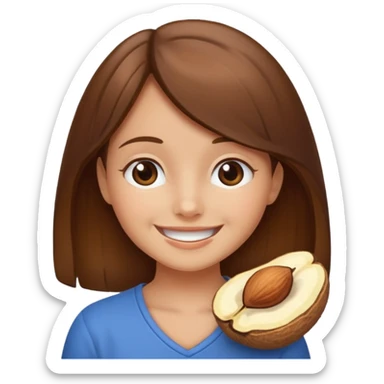 brown haired girl on a cheatnut hporse smiling' sticker
