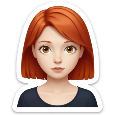 Pale girl with medium to short red hair sticker