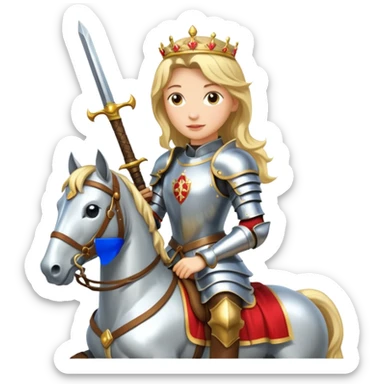 Renaissance princess knight on horse sticker
