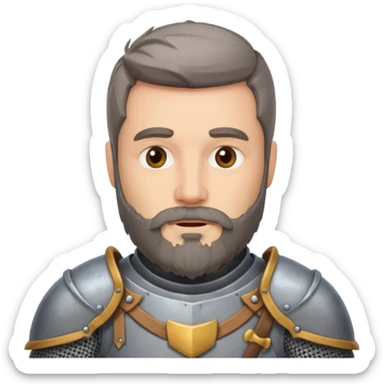 knight with beard, grey armor sticker