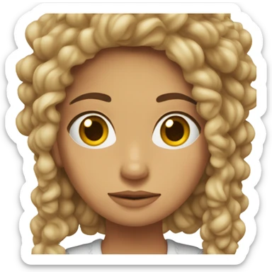 Chica blanca rizos marrones flojos sticker