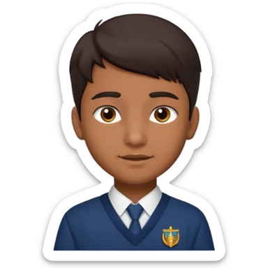 Indian male teenage student, brown skin, dark hair sticker