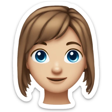 Thank you girl emoji brown hair blue eyes cat ears sticker