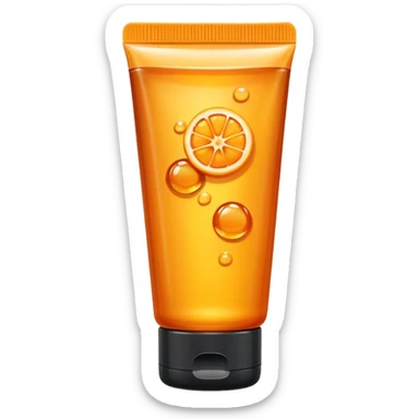 a skincare tube with orange honey inside sticker