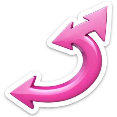 Pink curved arrow sticker