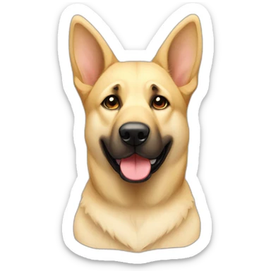 Light yellow lab German shepherd stand up ears mutt chubby sticker