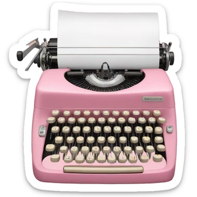 pink vintage floral typewriter  sticker