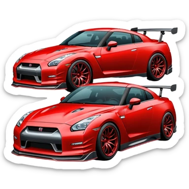 GTR com body kit vermelha um único carro só sticker
