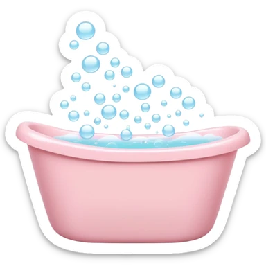 pale pink bathtub with bubbles  sticker
