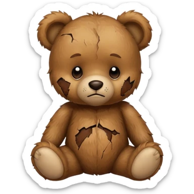 Baby teddy bear beat up sticker