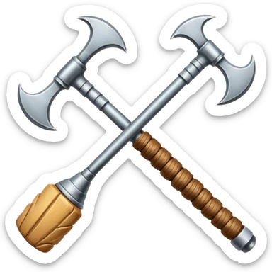 croisement d'un marteaux et d'une hache (en mode duel, qui des deux va gagner) sticker