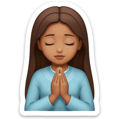 brown skinned girl praying sticker