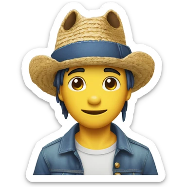 Stitch avec un chapeau de paille sticker