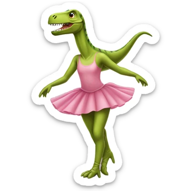 Dinosaur med ballerina sko sticker