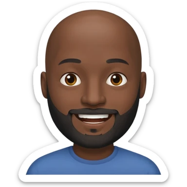 Black bald head half gray & black beard sticker