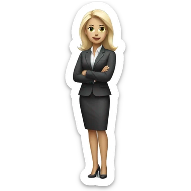 full body blonde white woman in business outfit sticker