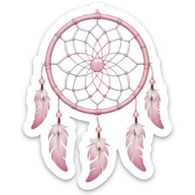 Pastel pink and white Sakura dreamcatcher-suncatcher sticker