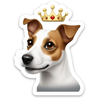 Jack Russell with crown on  sticker