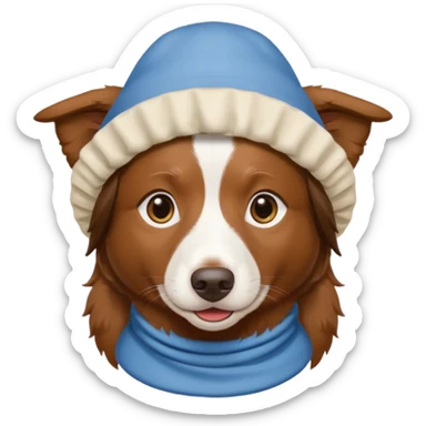 brown border collie with Uyghur Bonnet sticker
