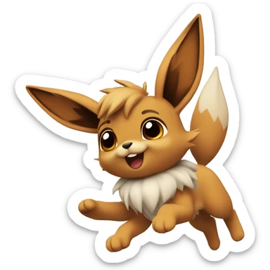 Eevee on an Airplane flying around the world and having fun  sticker