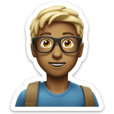 Boy Watching movie wearing 3d glasses sticker