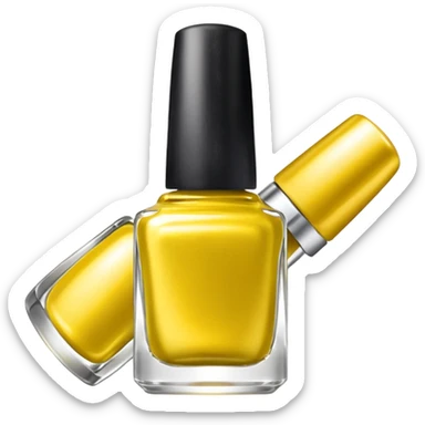 silvery nail polish yellow sticker