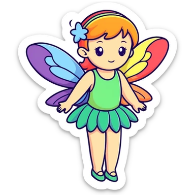 A Fairy with Rainbow Wings sticker