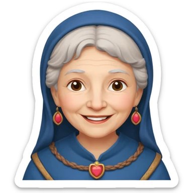 The kind and amiable grandmother in medieval fairy tales sticker