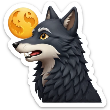Lobo negro aullando sticker