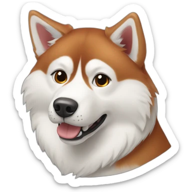 Red siberian husky sticker