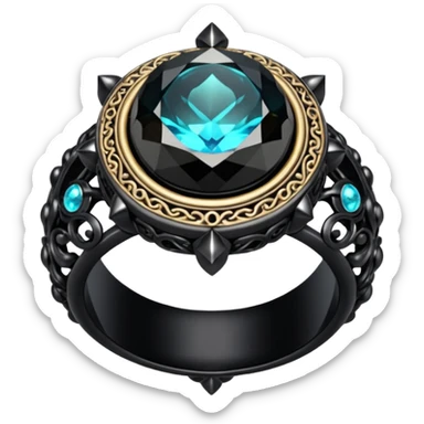 Cursed ring – Black jewel, eerie aura











 sticker