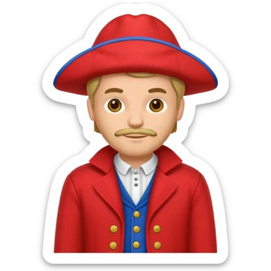 man with red dutch clothing sticker